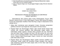 Gubernur Sulsel Keluarkan Edaran Pencegahan Gratifikasi Terkait Hari Raya bagi ASN