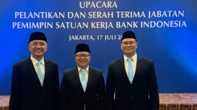 Aswin Gantina Kepala BI Purwokerto(Tengah) Surya Alamsyah Kepala BI Maluku (Kanan) Agus Taufik Kepala BI Kaltara (Kiri)